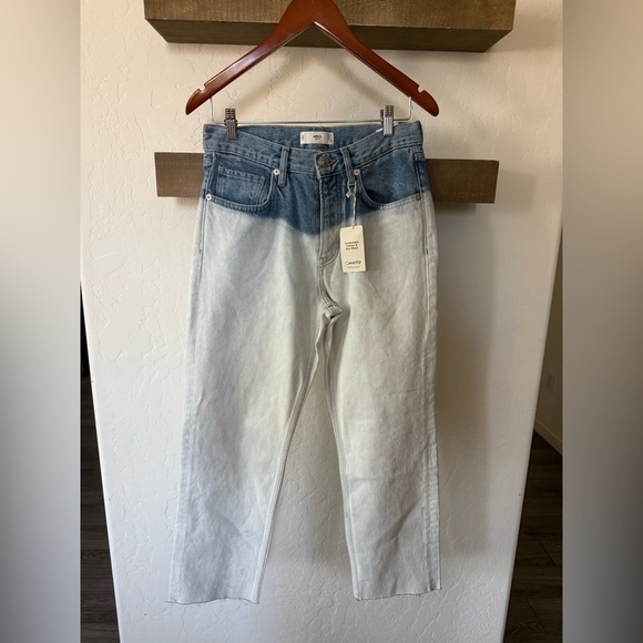 MNG|Mango Two-Tone Blue and White Women Jeans in relaxed straight leg•••Size 6 - Picture 5 of 16